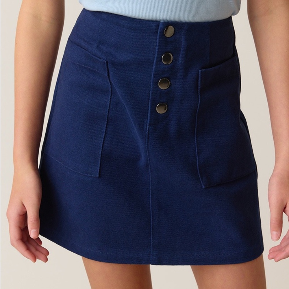 💙Hello Franki Twill Button Front Pocket Skirt girls ~size 12 by Francesca’s💙